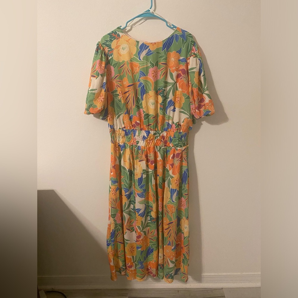 NWOT Flying Tomato Dress size 2X fully lined floral Hawaiian print colorful